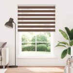 vidaXL Zebra roleta hnedá 155x200 cm šírka látky 150,9 cm polyester – Obrázok 2