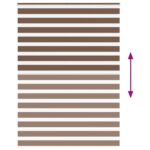 vidaXL Zebra roleta hnedá 155x200 cm šírka látky 150,9 cm polyester – Obrázok 5