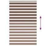 vidaXL Zebra roleta hnedá 140x230 cm šírka látky 135,9 cm polyester – Obrázok 5