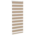 vidaXL Zebrová roleta pieskovo hnedá 60x100 cm šírka látky 55,9 cm polyester – Obrázok 3