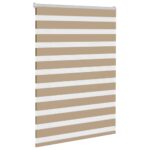 vidaXL Zebrová roleta pieskovo hnedá 110x100 cm šírka látky 105,9 cm polyester – Obrázok 3