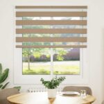 vidaXL Zebrová roleta pieskovo hnedá 120x100 cm šírka látky 115,9 cm polyester – Obrázok 2
