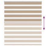 vidaXL Zebrová roleta pieskovo hnedá 120x100 cm šírka látky 115,9 cm polyester – Obrázok 5