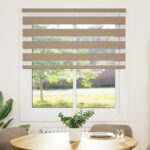 vidaXL Zebrová roleta pieskovo hnedá 125x100 cm šírka látky 120,9 cm polyester – Obrázok 2