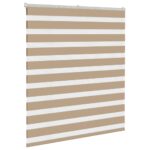 vidaXL Zebrová roleta pieskovo hnedá 125x100 cm šírka látky 120,9 cm polyester – Obrázok 3
