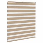 vidaXL Zebrová roleta pieskovo hnedá 125x100 cm šírka látky 120,9 cm polyester – Obrázok 4