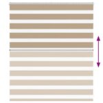 vidaXL Zebrová roleta pieskovo hnedá 125x100 cm šírka látky 120,9 cm polyester – Obrázok 5