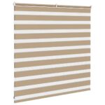 vidaXL Zebrová roleta pieskovo hnedá 145x100 cm šírka látky 140,9 cm polyester – Obrázok 4