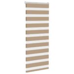 vidaXL Zebrová roleta pieskovo hnedá 65x150 cm šírka látky 60,9 cm polyester – Obrázok 3