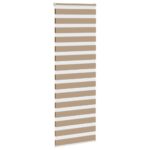vidaXL Zebrová roleta pieskovo hnedá 85x200 cm šírka látky 80,9 cm polyester – Obrázok 3