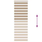 vidaXL Zebrová roleta pieskovo hnedá 90x200 cm šírka látky 85,9 cm polyester – Obrázok 5