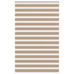vidaXL Zebrová roleta pieskovo hnedá 145x200 cm šírka látky 140,9 cm polyester