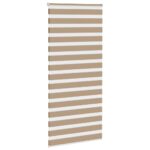 vidaXL Zebrová roleta pieskovo hnedá 100x230 cm šírka látky 95,9 cm polyester – Obrázok 3