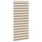 vidaXL Zebrová roleta pieskovo hnedá 115x230 cm šírka látky 110,9 cm polyester – Obrázok 3