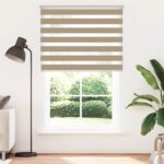 vidaXL Zebrová roleta pieskovo hnedá 145x230 cm šírka látky 140,9 cm polyester – Obrázok 2