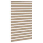 vidaXL Zebrová roleta pieskovo hnedá 145x230 cm šírka látky 140,9 cm polyester – Obrázok 4