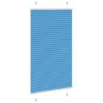 vidaXL Plisovaná roleta modrá 75x150 cm Šírka látky 74,4 cm Polyester – Obrázok 3