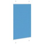 vidaXL Plisovaná roleta modrá 75x150 cm Šírka látky 74,4 cm Polyester – Obrázok 4