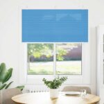 vidaXL Plisovaná roleta modrá 115x150 cm Šírka látky 114,4 cm Polyester – Obrázok 2
