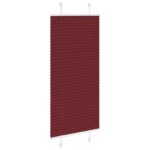 vidaXL Plisovaná roleta bordová červená 65x150 cm šírka látky 64,4 cm polyester – Obrázok 3