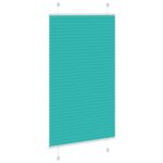 vidaXL Plisovaná roleta petrolejovo zelená 70x150 cm šírka látky 69,4 cm polyester – Obrázok 4
