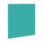 vidaXL Plisovaná roleta petrolejovo zelená 115x150 cm šírka látky 114,4 cm polyester – Obrázok 4