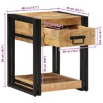 vidaXL Nočné stolíky 2 ks 40x40x50 cm masívne surové drevo mango – Obrázok 12
