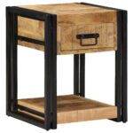 vidaXL Nočné stolíky 2 ks 40x40x50 cm masívne surové drevo mango – Obrázok 2