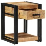 vidaXL Nočné stolíky 2 ks 40x40x50 cm masívne surové drevo mango – Obrázok 3