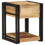 vidaXL Nočné stolíky 2 ks 40x40x50 cm masívne surové drevo mango – Obrázok 6