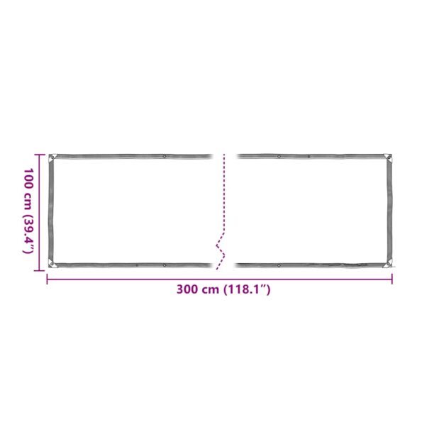 vidaXL Priehľadná plachta s očkami 1x3 m polyetylénová – Obrázok 11
