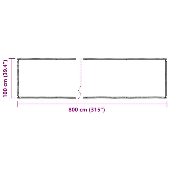 vidaXL Priehľadná plachta s očkami 1x8 m polyetylénová – Obrázok 10