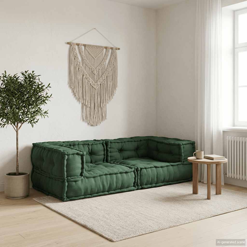 4019036_1.jpg vidaXL 2-miestna modulárna pohovka zelená 140x70x36 látka – Obrázok 1
