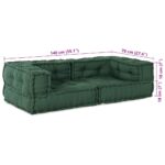 vidaXL 2-miestna modulárna pohovka zelená 140x70x36 látka – Obrázok 10