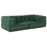 vidaXL 2-miestna modulárna pohovka zelená 140x70x36 látka – Obrázok 2