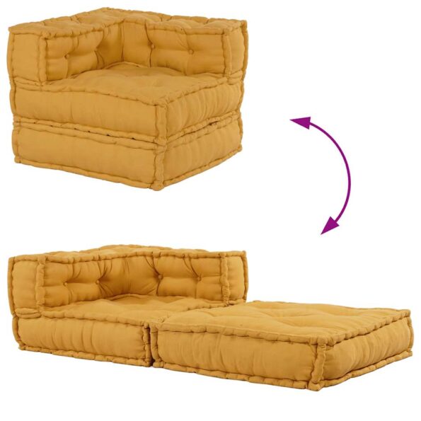 vidaXL Modulárna pohovka, žltá 70x70x54, látková – Obrázok 10