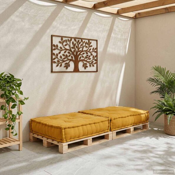 vidaXL Modulárna pohovka, žltá 70x70x36, látková – Obrázok 3