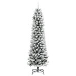 vidaXL Umelý tenký vianočný stromček s vločkovaným snehom 120 cm PVC a PE – Obrázok 2