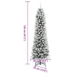 vidaXL Umelý tenký vianočný stromček s vločkovaným snehom 120 cm PVC a PE – Obrázok 8