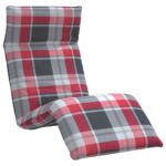vidaXL Skladacie ležadlo s červeným kockovaným vzorom 175x54x8,5 cm, oxfordská látka – Obrázok 2
