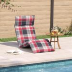 vidaXL Skladacie ležadlo s červeným kockovaným vzorom 175x54x8,5 cm, oxfordská látka – Obrázok 3