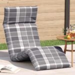 vidaXL Skladacie ležadlo sivé, kockovaný vzor 175x54x8,5 cm, oxfordská látka