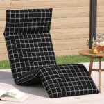 vidaXL Skladacie ležadlo s čiernym kockovaným vzorom 175x54x8,5 cm, oxfordská látka