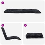 vidaXL Skladacie ležadlo s čiernym kockovaným vzorom 175x54x8,5 cm, oxfordská látka – Obrázok 7