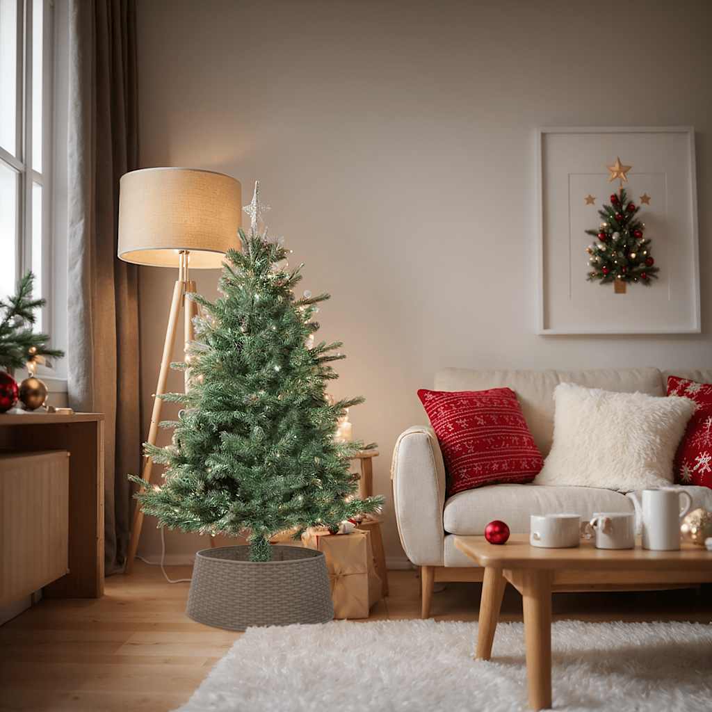 4019955_1.jpg vidaXL Vianočná sukňa na stromček hnedá Ø65x23 cm plastová – Obrázok 1