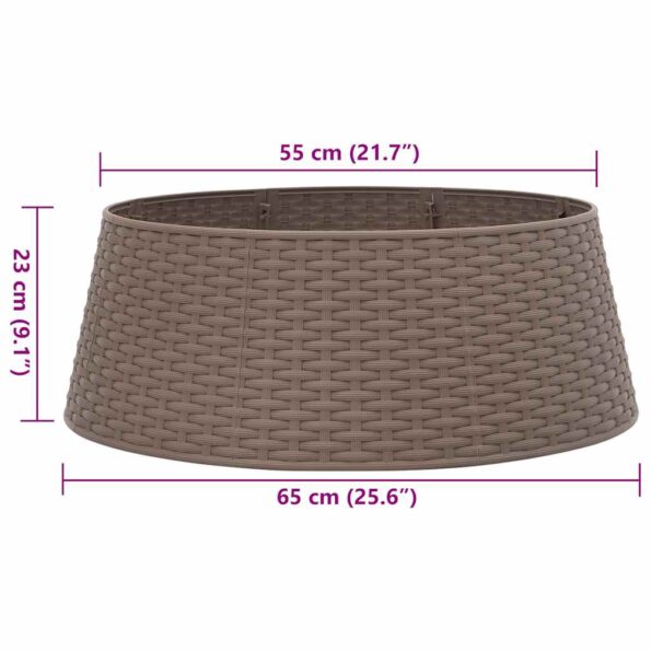 vidaXL Vianočná sukňa na stromček hnedá Ø65x23 cm plastová – Obrázok 9