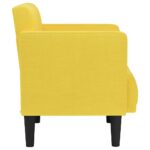 vidaXL Rozkladacia pohovka s podrúčkami, svetložltá, 53 cm, látková – Obrázok 4