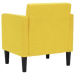 vidaXL Rozkladacia pohovka s podrúčkami, svetložltá, 53 cm, látková – Obrázok 5