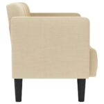vidaXL Dvojpohovka krémová 111 cm látková – Obrázok 4