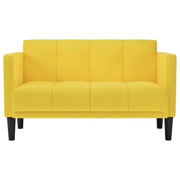 vidaXL Dvojpohovka žltá 111 cm látková – Obrázok 3